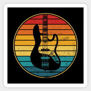 Retro Vintage Circle Sunset J-Style Bass Guitar Sticker